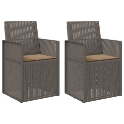 Chaises de jardin salle à manger 2 pcs Gris clair et Taupe PP 642605642605