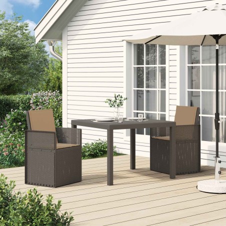 Chaises de jardin salle à manger 2 pcs Gris clair et Taupe PP 642607642607