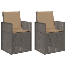 Chaises de jardin salle à manger 2 pcs Gris clair et Taupe PP 642607642607