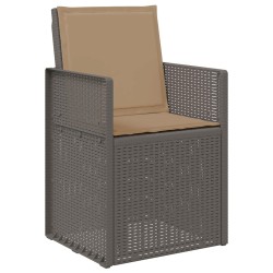 Chaises de jardin salle à manger 2 pcs Gris clair et Taupe PP 642607642607