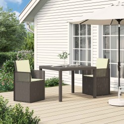 Chaises de jardin salle à manger 2 pcs Gris clair et Crème PP 642613642613