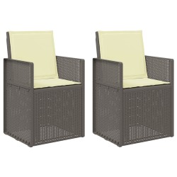 Chaises de jardin salle à manger 2 pcs Gris clair et Crème PP 642613642613