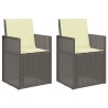 Chaises de jardin salle à manger 2 pcs Gris clair et Crème PP 642613642613