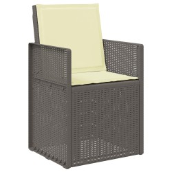 Chaises de jardin salle à manger 2 pcs Gris clair et Crème PP 642613642613