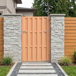 Porte de Jardin 100 x 180 cm WPC et Aluminium Marron 642614642614