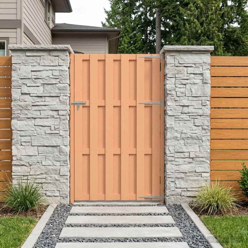 Porte de Jardin 100 x 180 cm WPC et Aluminium Marron 642614642614