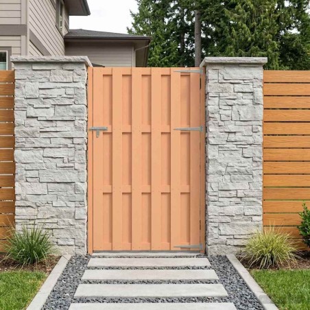 Porte de Jardin 100 x 180 cm WPC et Aluminium Marron 642614642614