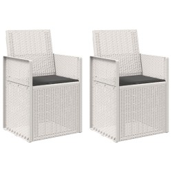 Chaises de jardin salle à manger 2 pcs Blanc et anthracite PP 642616642616