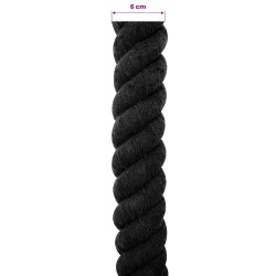 Corde Noir 6 x 6 x 500 cm Coton 642618642618
