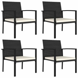 Ensemble de salle à manger pour jardin 5 pcs Noir polyrotin 642620642620