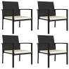 Ensemble de salle à manger pour jardin 5 pcs Noir polyrotin 642620642620