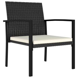 Ensemble de salle à manger pour jardin 5 pcs Noir polyrotin 642620642620