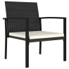 Ensemble de salle à manger pour jardin 5 pcs Noir polyrotin 642620642620