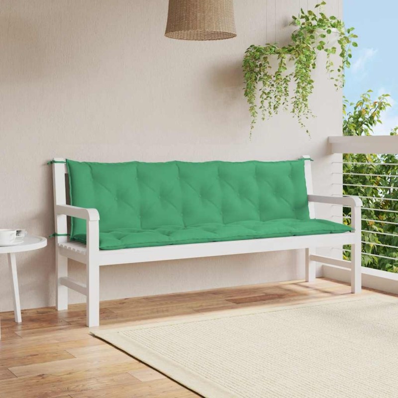 Coussin de banc de jardin vert 180x(50+50)x7 cm tissu oxford 642623642623