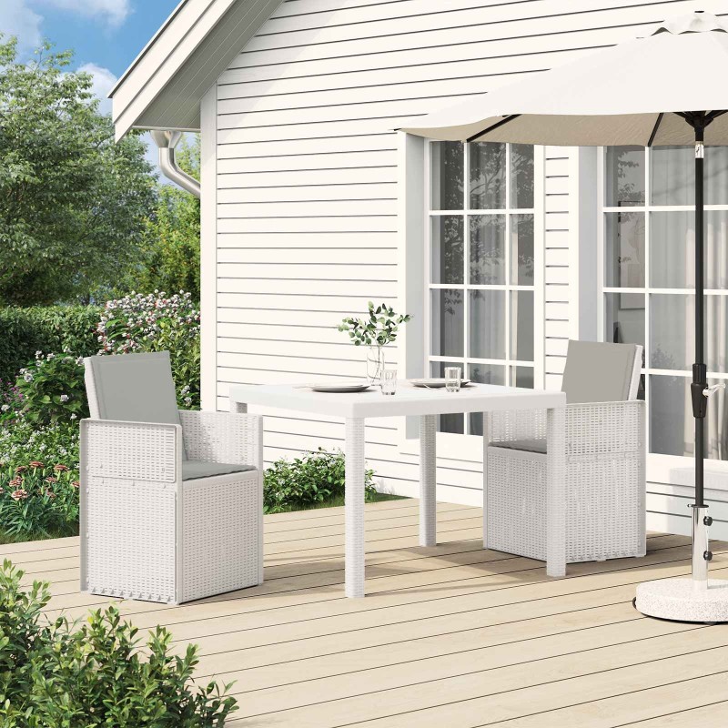 Chaises de jardin salle à manger 2 pcs Blanc et gris clair PP 642624642624