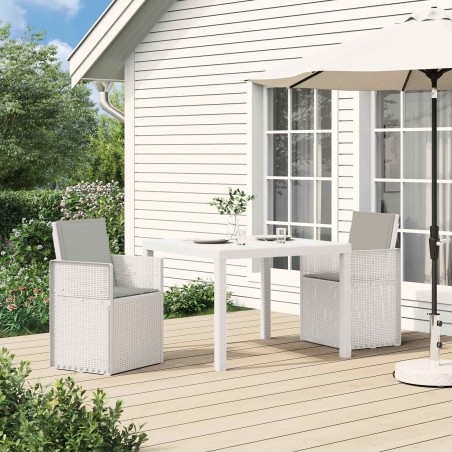 Chaises de jardin salle à manger 2 pcs Blanc et gris clair PP 642624642624