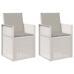 Chaises de jardin salle à manger 2 pcs Blanc et gris clair PP 642624642624