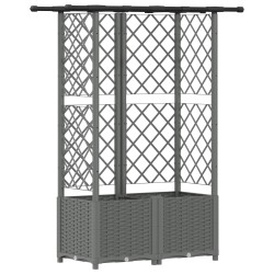 Lit Élevé avec Treillis et Toit Gris clair 124 x 40 x 136 cm PP 642625642625