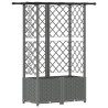 Lit Élevé avec Treillis et Toit Gris clair 124 x 40 x 136 cm PP 642625642625