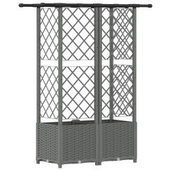 Lit Élevé avec Treillis et Toit Gris clair 124 x 40 x 136 cm PP 642625642625