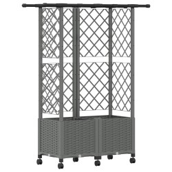 Lit Élevé avec Treillis et Toit Gris clair 124 x 40 x 142 cm PP 642626642626