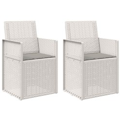 Chaises de jardin salle à manger 2 pcs Blanc et gris clair PP 642627642627