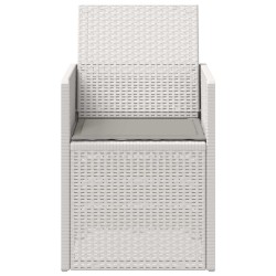 Chaises de jardin salle à manger 2 pcs Blanc et gris clair PP 642627642627