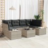 Ensemble de canapé de jardin 7 pcs Gris clair polyrotin 642628642628
