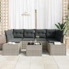 Ensemble de canapé de jardin 7 pcs Gris clair polyrotin 642628642628