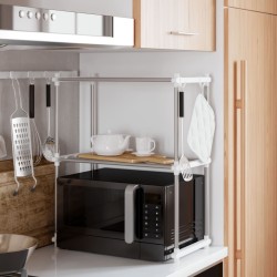 Étagère pour micro-ondes blanc 51x27x63 cm aluminium 642632642632