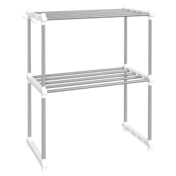 Étagère pour micro-ondes blanc 51x27x63 cm aluminium 642632642632