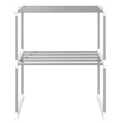 Étagère pour micro-ondes blanc 51x27x63 cm aluminium 642632642632