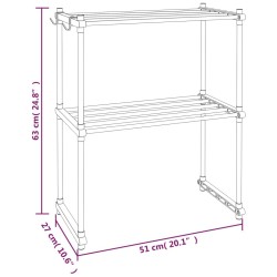 Étagère pour micro-ondes blanc 51x27x63 cm aluminium 642632642632
