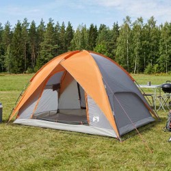 Tente de camping avec un abri imperméable Dôme Gris et orange 642636642636