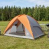 Tente de camping avec un abri imperméable Dôme Gris et orange 642636642636
