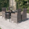 Ensemble à manger de jardin avec coussins 5 pcs Gris 642641642641