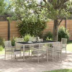 Ensemble de salle à manger pour jardin 7 pcs Gris clair 642642642642