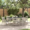Ensemble de salle à manger pour jardin 7 pcs Gris clair 642642642642