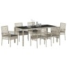 Ensemble de salle à manger pour jardin 7 pcs Gris clair 642642642642