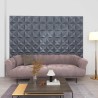 Panneaux muraux 24 pcs Origami Gris 50 x 50 cm Mousse XPS 642645642645