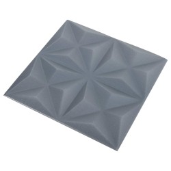 Panneaux muraux 24 pcs Origami Gris 50 x 50 cm Mousse XPS 642645642645