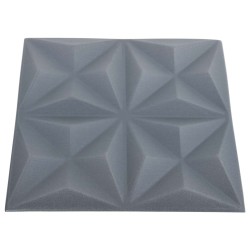 Panneaux muraux 24 pcs Origami Gris 50 x 50 cm Mousse XPS 642645642645