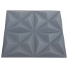 Panneaux muraux 24 pcs Origami Gris 50 x 50 cm Mousse XPS 642645642645