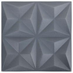 Panneaux muraux 24 pcs Origami Gris 50 x 50 cm Mousse XPS 642645642645