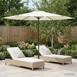 Parasol de jardin 300 x 300 cm Polyester Rectangulaire Crème 642648642648