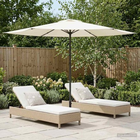 Parasol de jardin 300 x 300 cm Polyester Rectangulaire Crème 642648642648