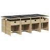 Ensemble à manger de jardin et coussins 9 pcs mélange beige 642649642649