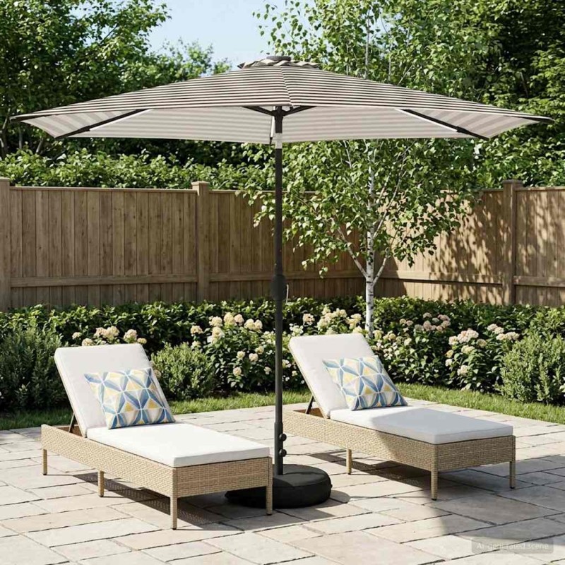 Parasol de jardin avec lumières LED et base 300 x 300 cm 642650642650