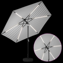 Parasol de jardin avec lumières LED et base 300 x 300 cm 642650642650