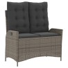 Ensemble à manger jardin 4pcs et coussins Gris Résine tressée 642651642651